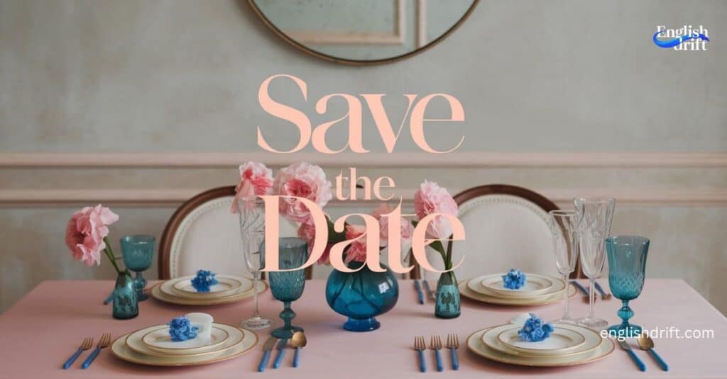 Save the date table of glass