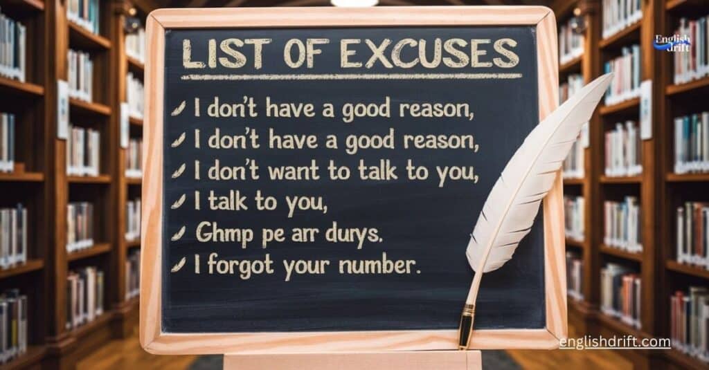 list of excuses