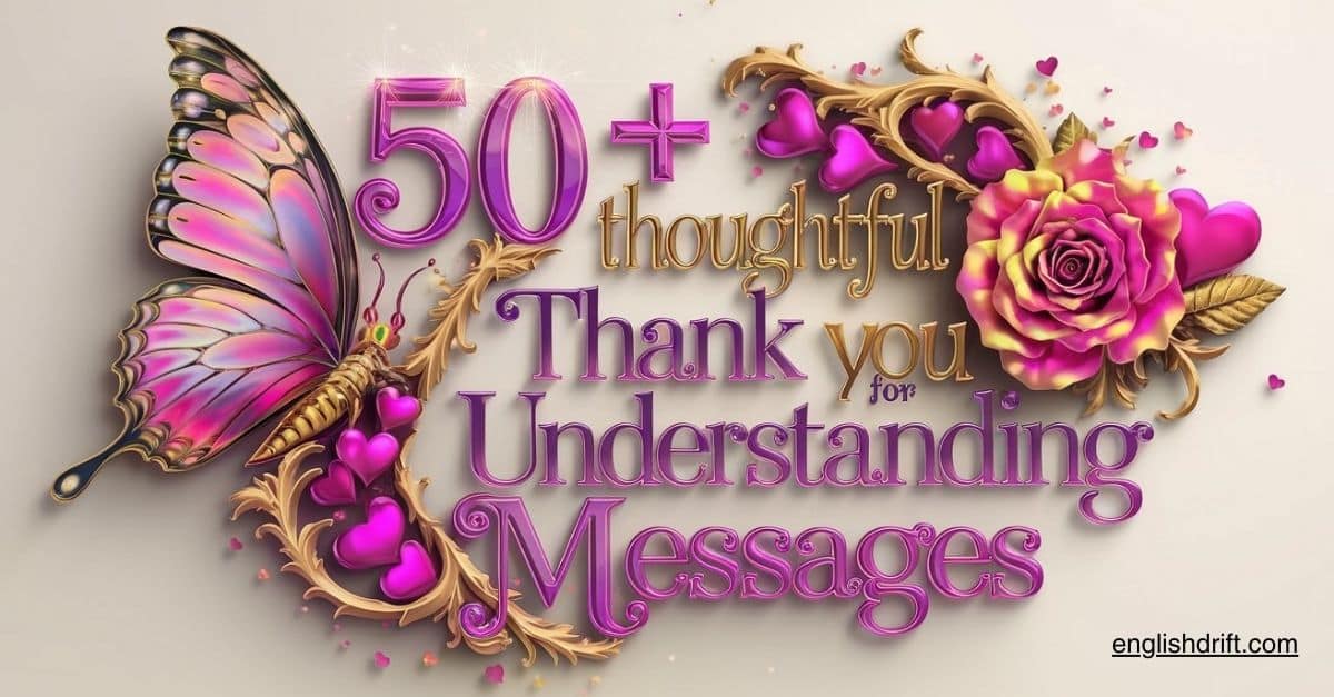 Thoughtful Thank You for Your Understanding Messages featured