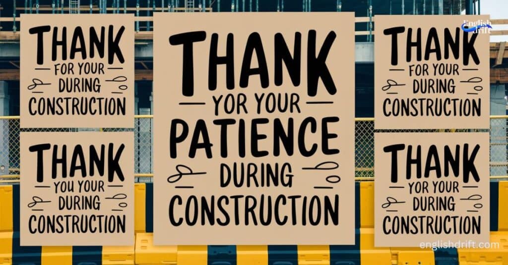 thank you for your patience during construction Messages