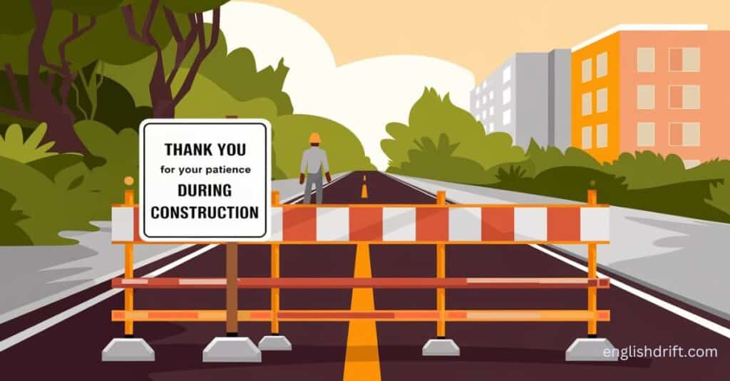 thank you for your patients during construction