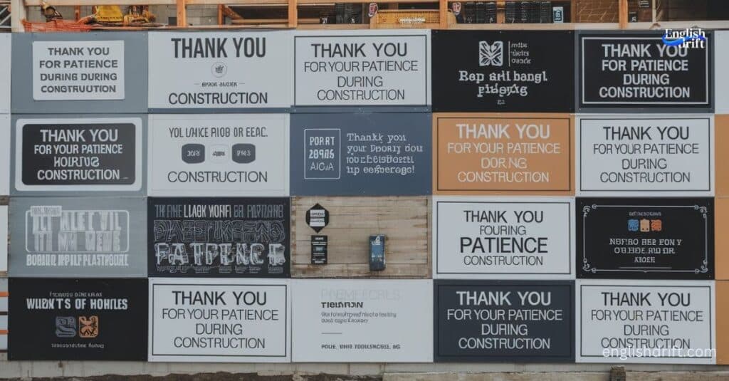 thanks for your patience during construction Messages